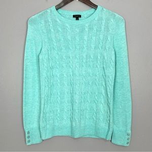 Talbots Lambswool Blend Cable-Knit Sweater Women’s Size S Crew Neck Pullover